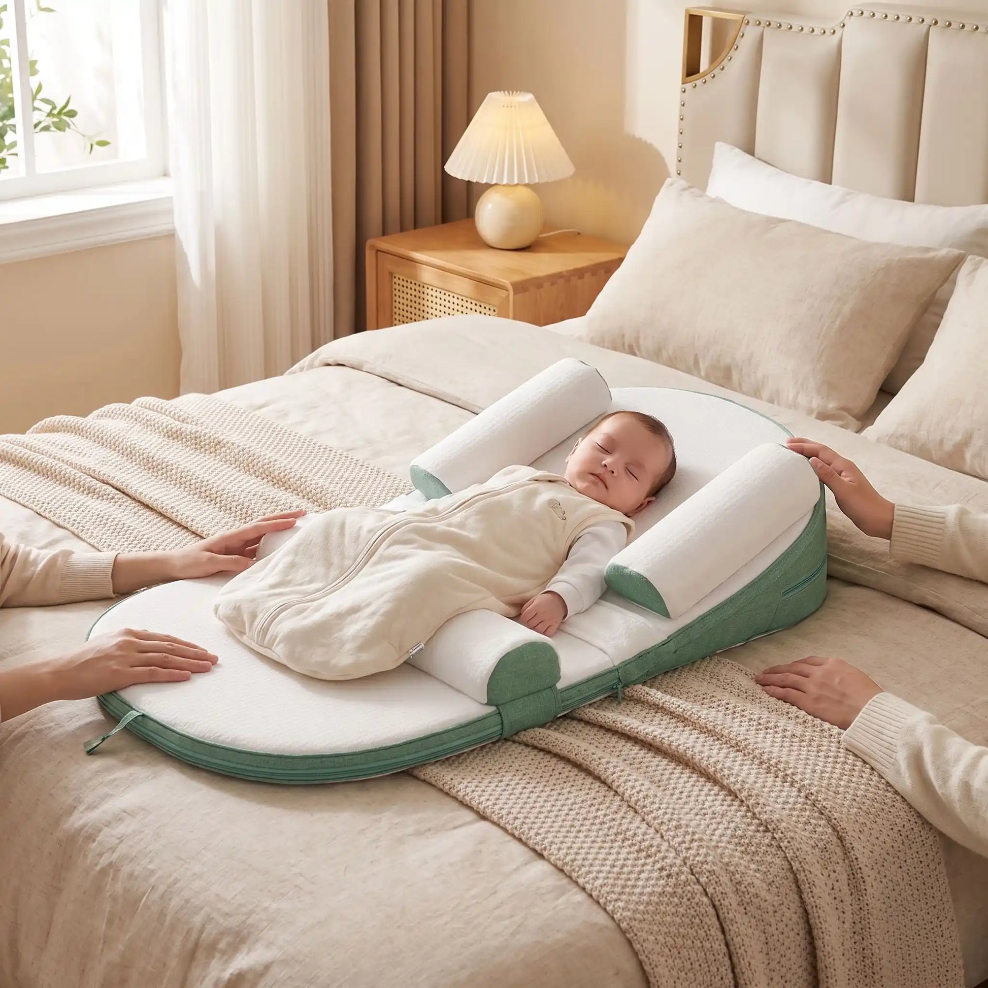Réducteur de lit confortable bébé dort