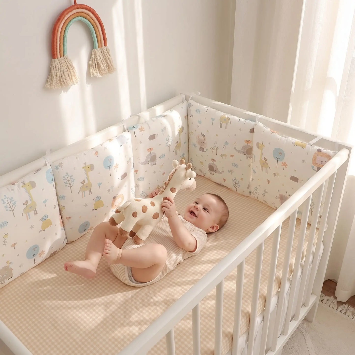Tour de lit bébé allongé