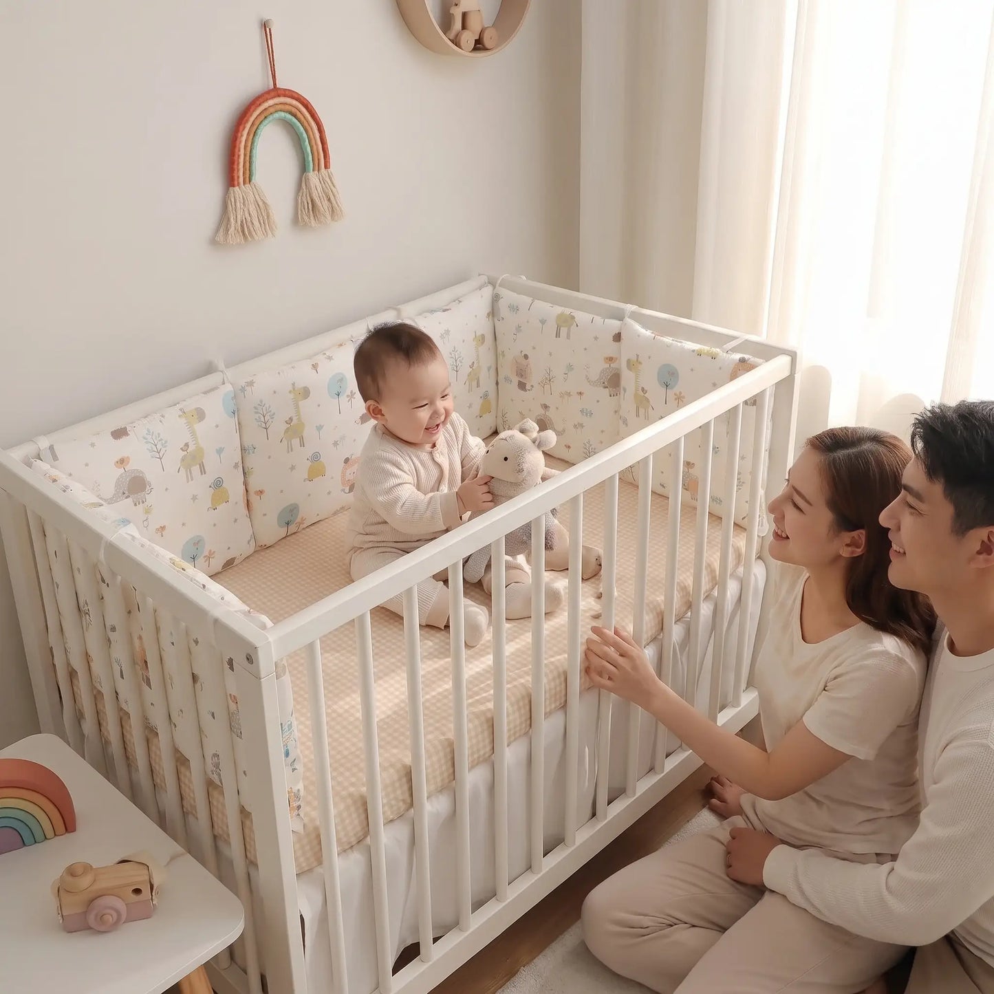 Tour de lit bébé assis joue