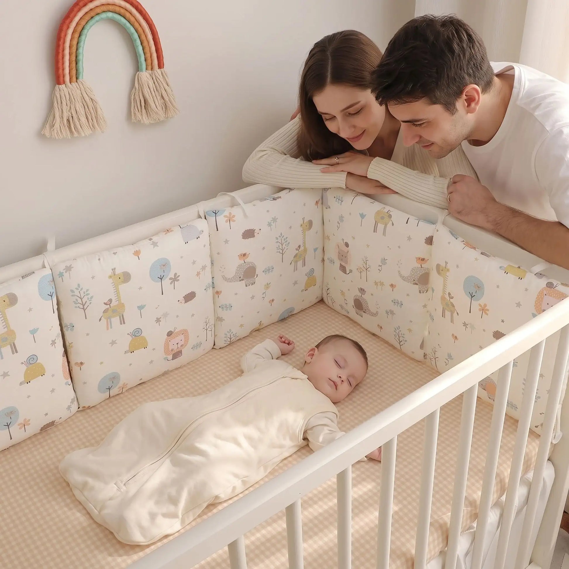 Tour de lit bébé dort