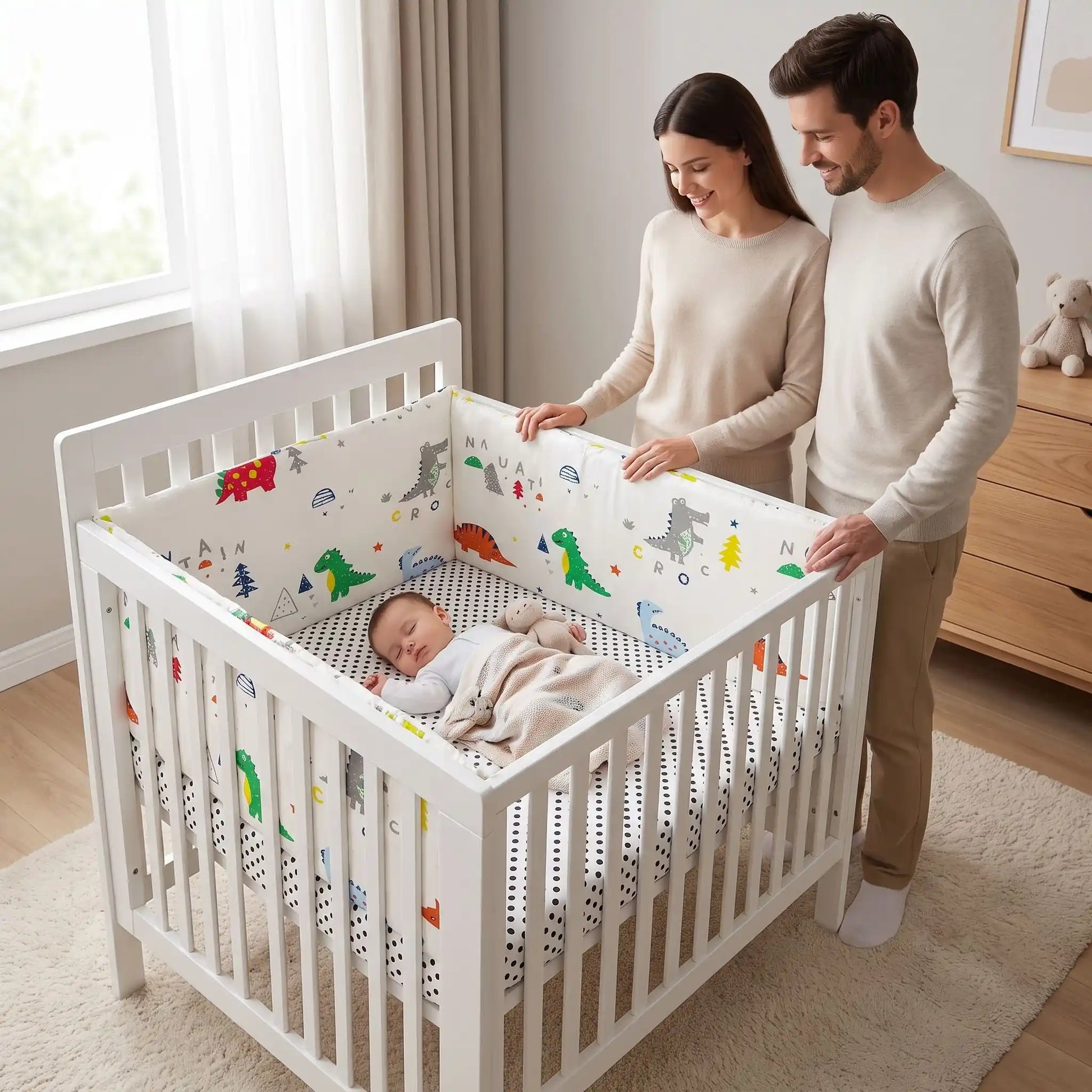 Tour de lit bébé dort