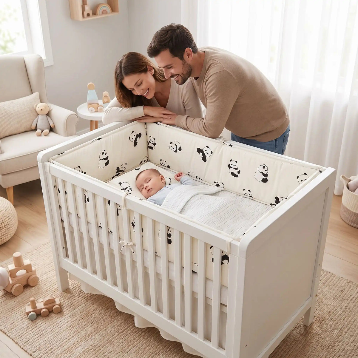 Tour de lit bébé dort