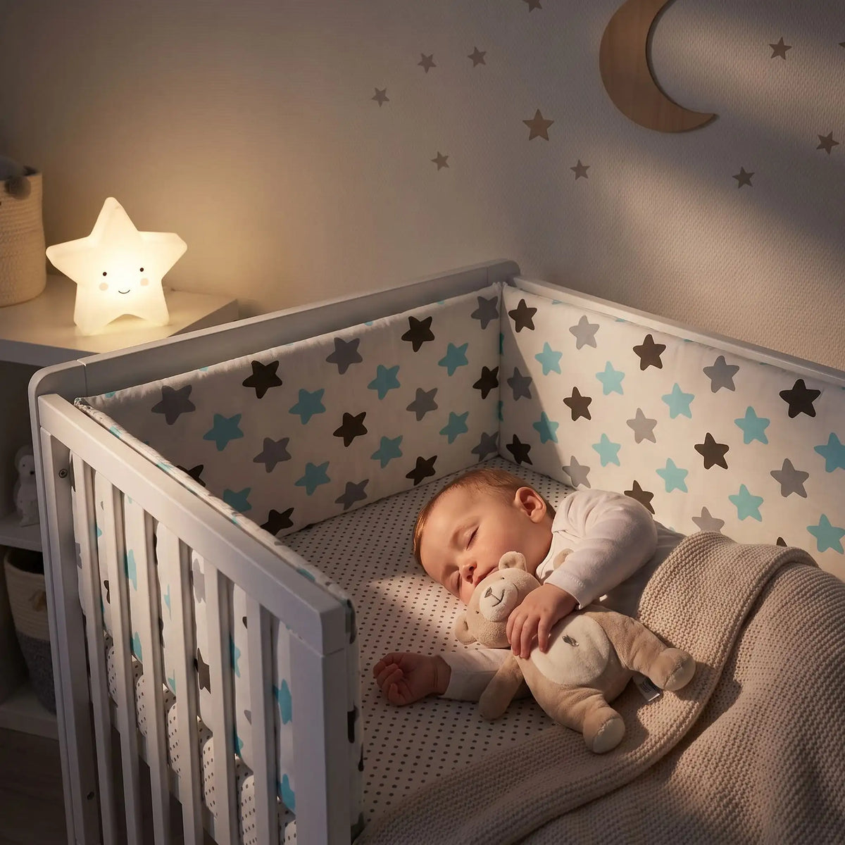 Tour de lit bébé dort
