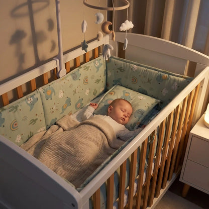 Tour de lit bébé dort