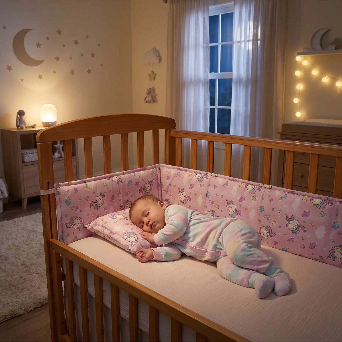 Tour de lit bébé dort