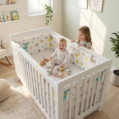 Tour de lit bébé heureux