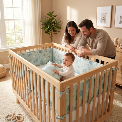 Tour de lit bébé heureux