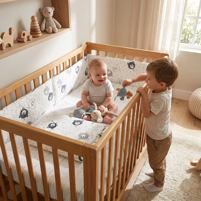 Tour de lit bébé heureux