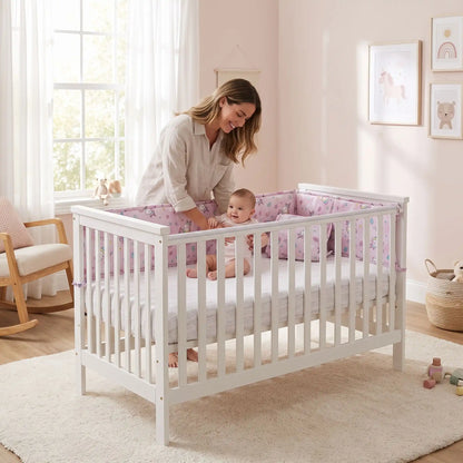 Tour de lit bébé installé