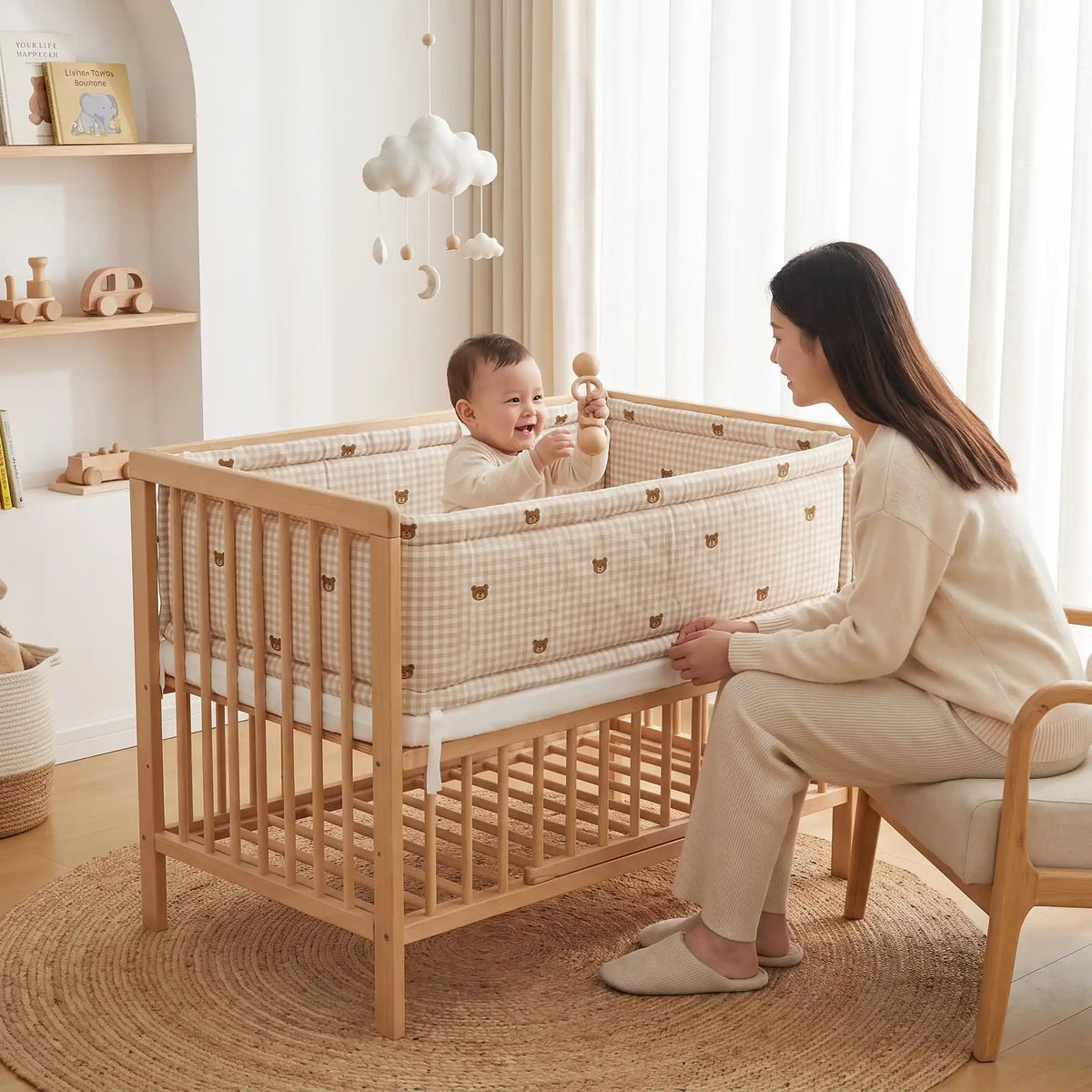 Tour de lit bébé joue en sécurité