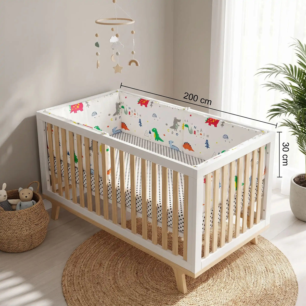 Tour de lit bébé avec les mesures