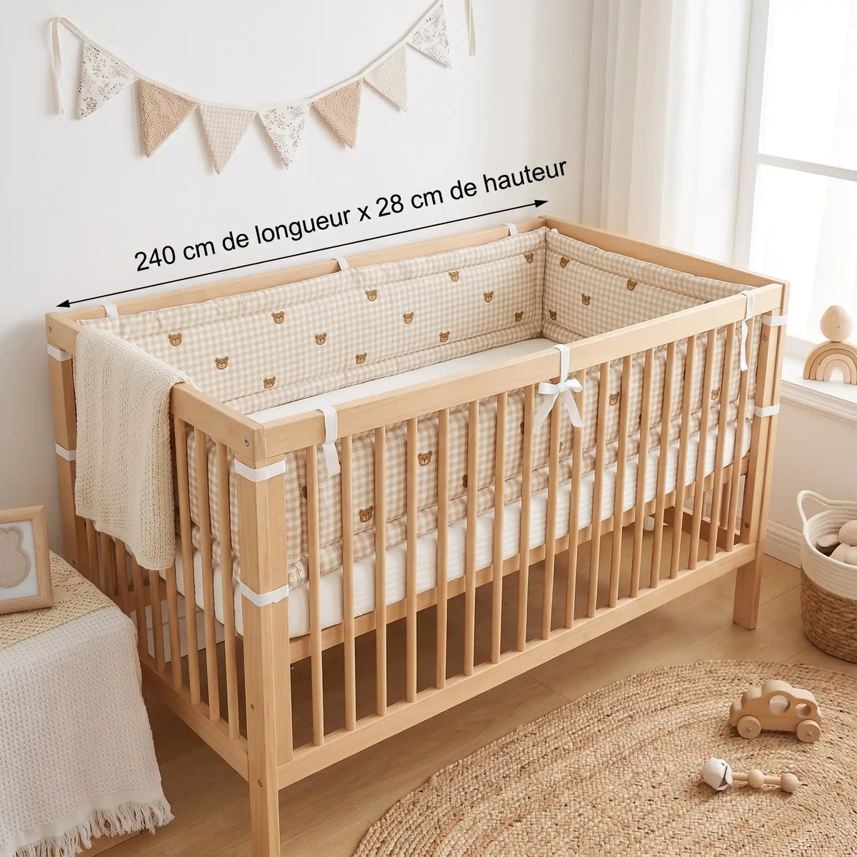 Tour de lit bébé mesures