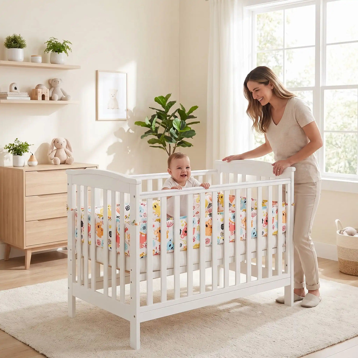 Tour de lit bébé sourit