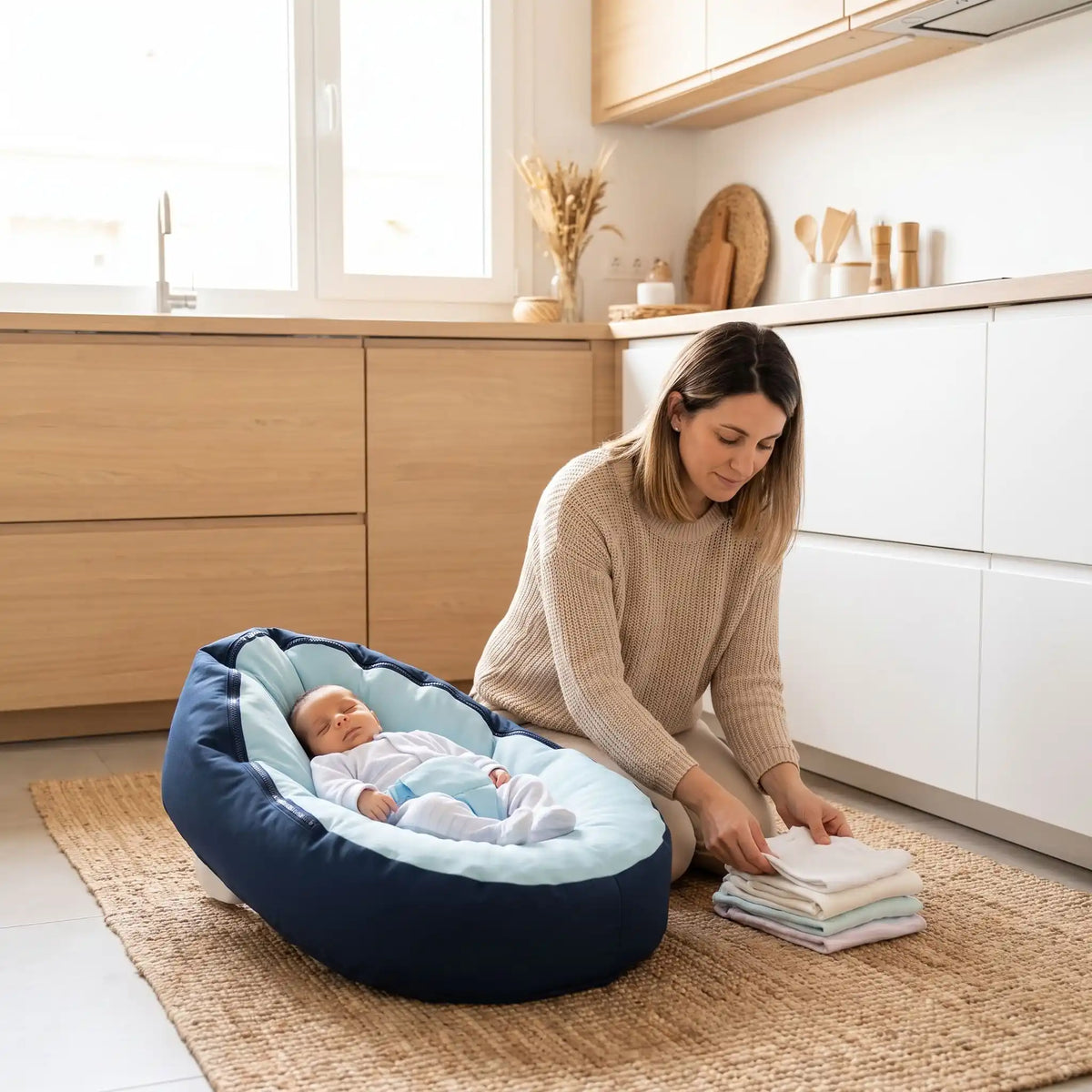 Transat bébé à la cuisine