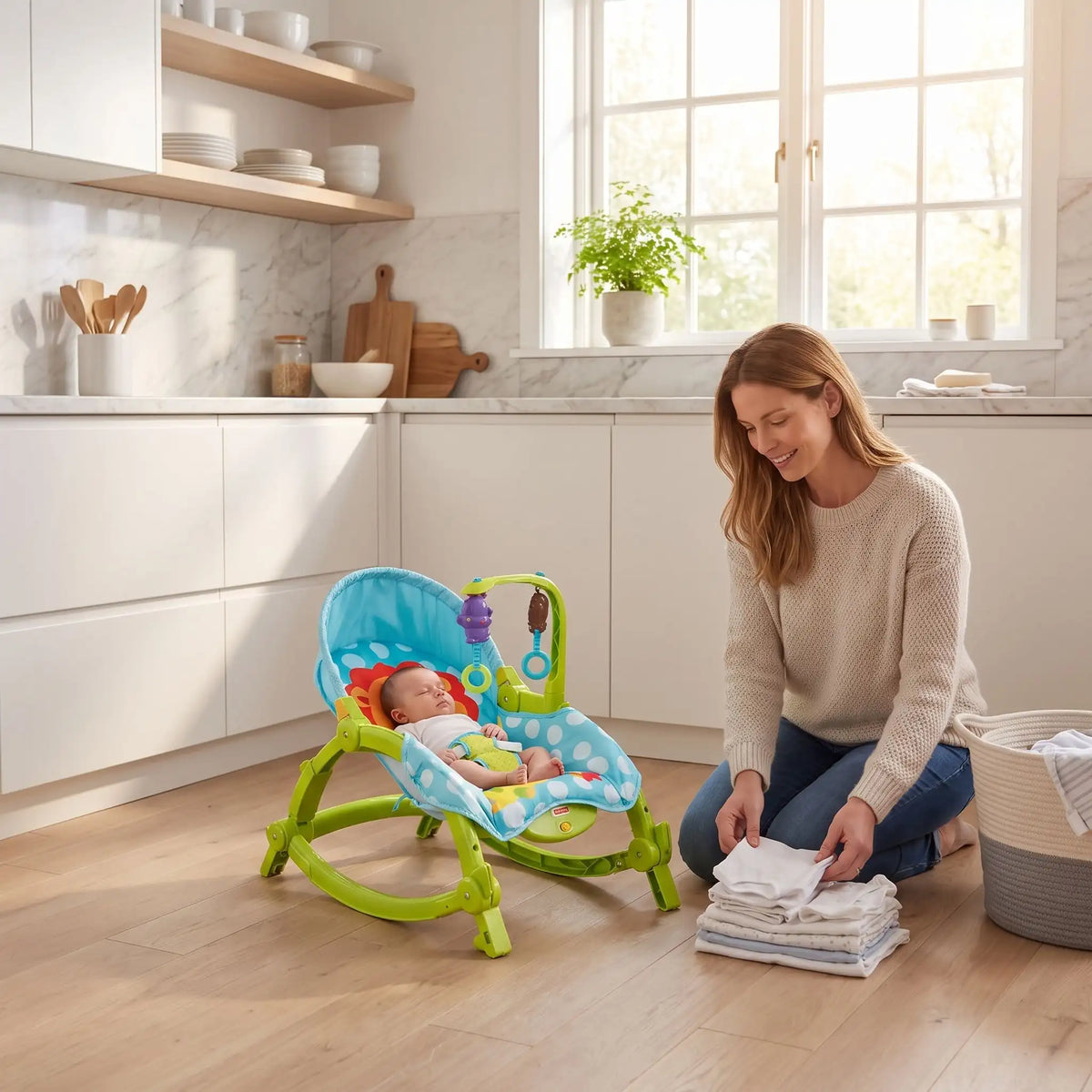 Transat bébé à la cuisine