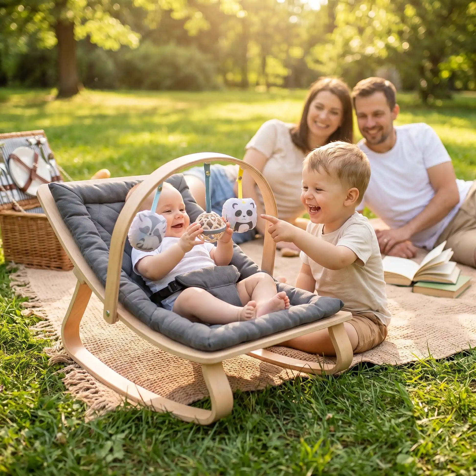 Transat bébé joue au parc