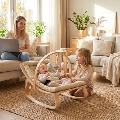 Transat bébé joue au salon