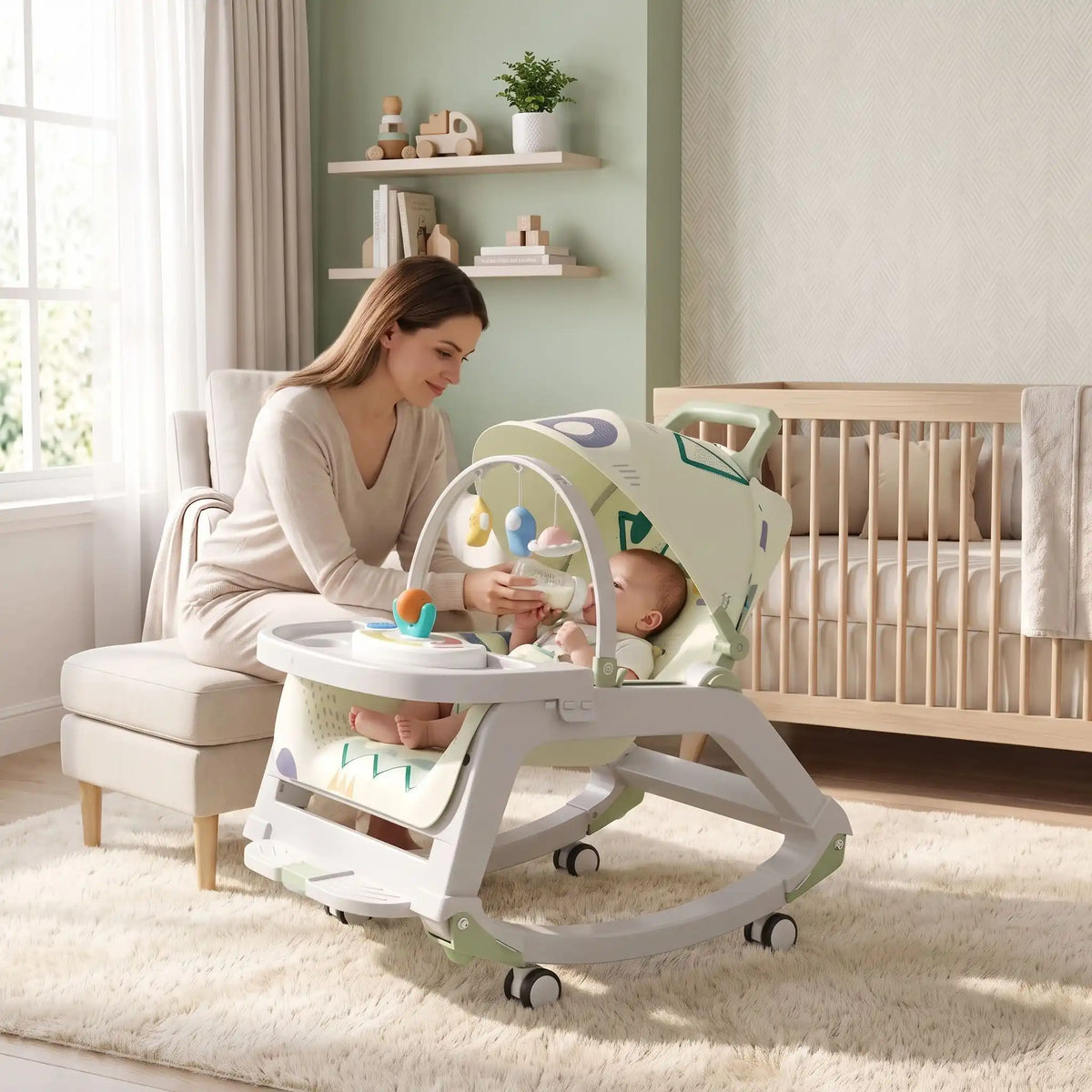 Transat bébé prend le biberon