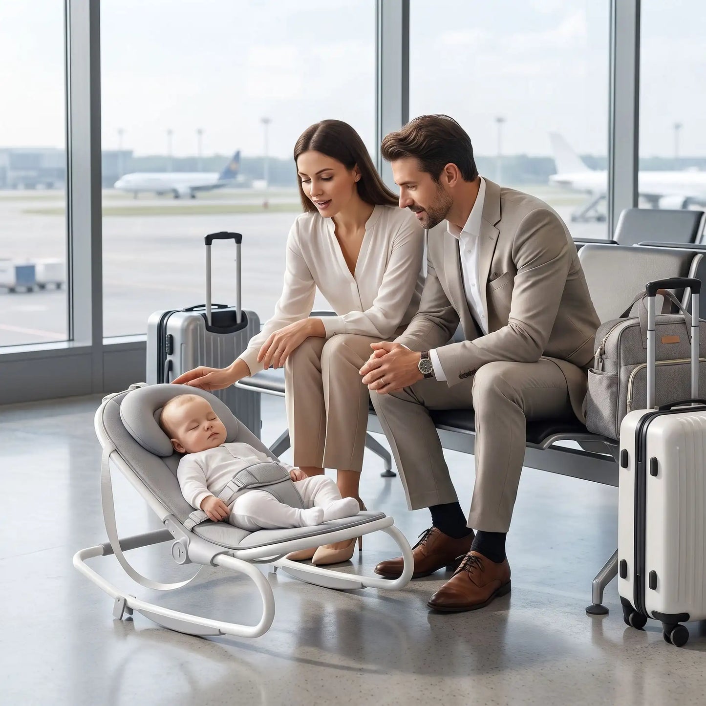 Transat bébé dort au terrain