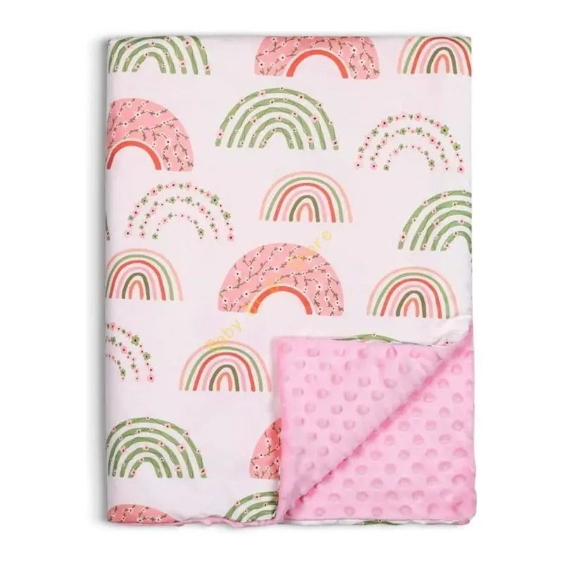 Couverture-bébé-Cotton-polaire-Arc-en-ciel-douce-chaude-agréable