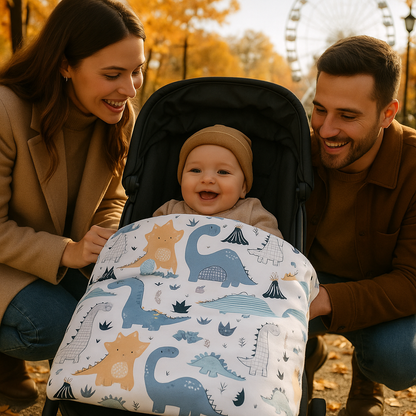 Couverture-bébé-Cotton-polaire-Dinosaure-douce-chaude-agréable-bébé-au-parc