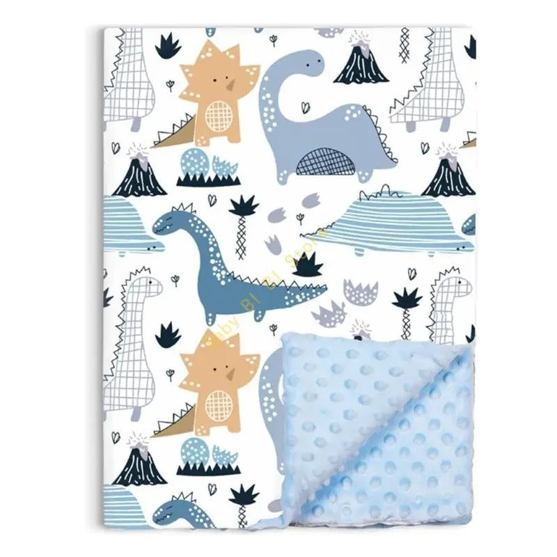 Couverture-bébé-Cotton-polaire-Dinosaure-douce-chaude-agréable