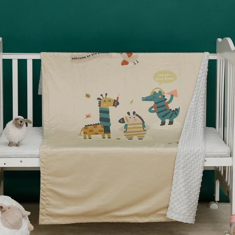 Couverture bébé coton polaire animaux douce chaude confortable