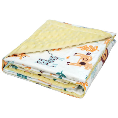 Couverture-bébé-coton-polaire-lion-jaune-douce-chaude-confortable