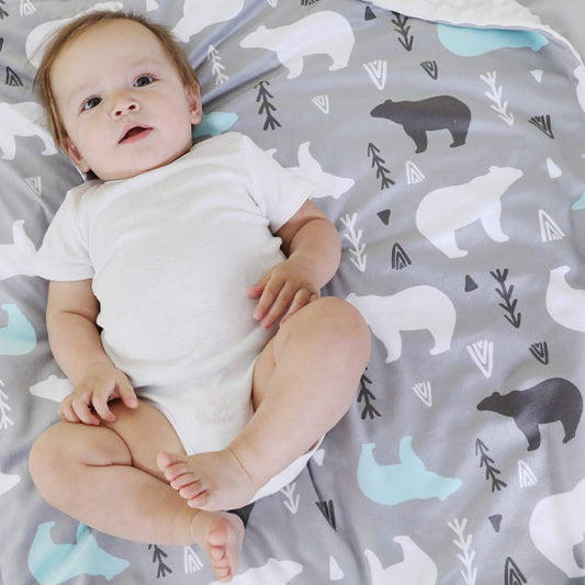 Couverture-polaire-Ours-grise-douce-chaude-bébé-allonge