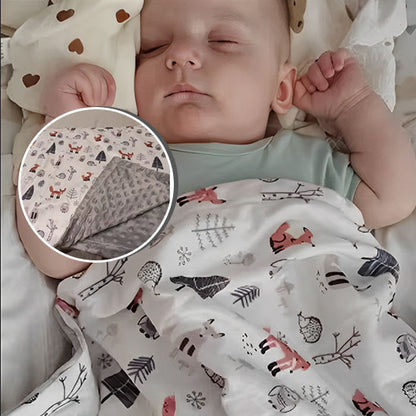 Couverture-polaire-renard-double-face-blanche-grise-douce-chaude-bébé-dort