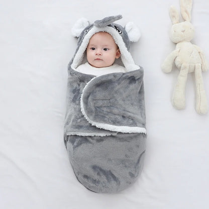 nid-d-ange-Éléphant-polaire-laine-fermé-avec-bébé-au-chaud