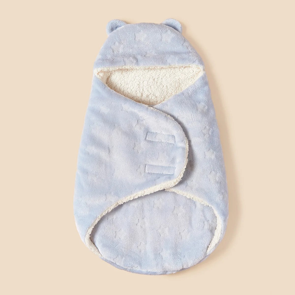 Nid-d-ange-ours-bleu-polaire-laine-doux-chaud